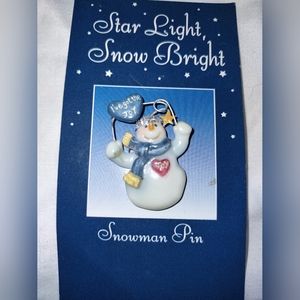 Snowman Pin Roman Inc Vintage Retro Novelty Holiday Christmas